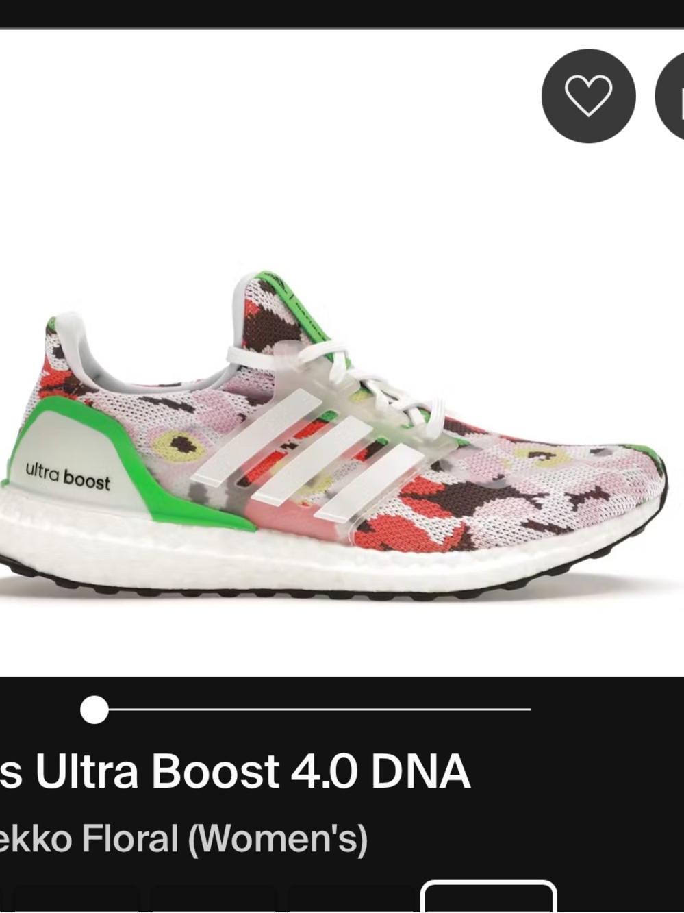 adidas Women's Ultra Boost 4.0 DNA — Floral Multi with Green Accents